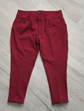 Shinestar Women's Cropped Burgundy Stretch Jeans 2X